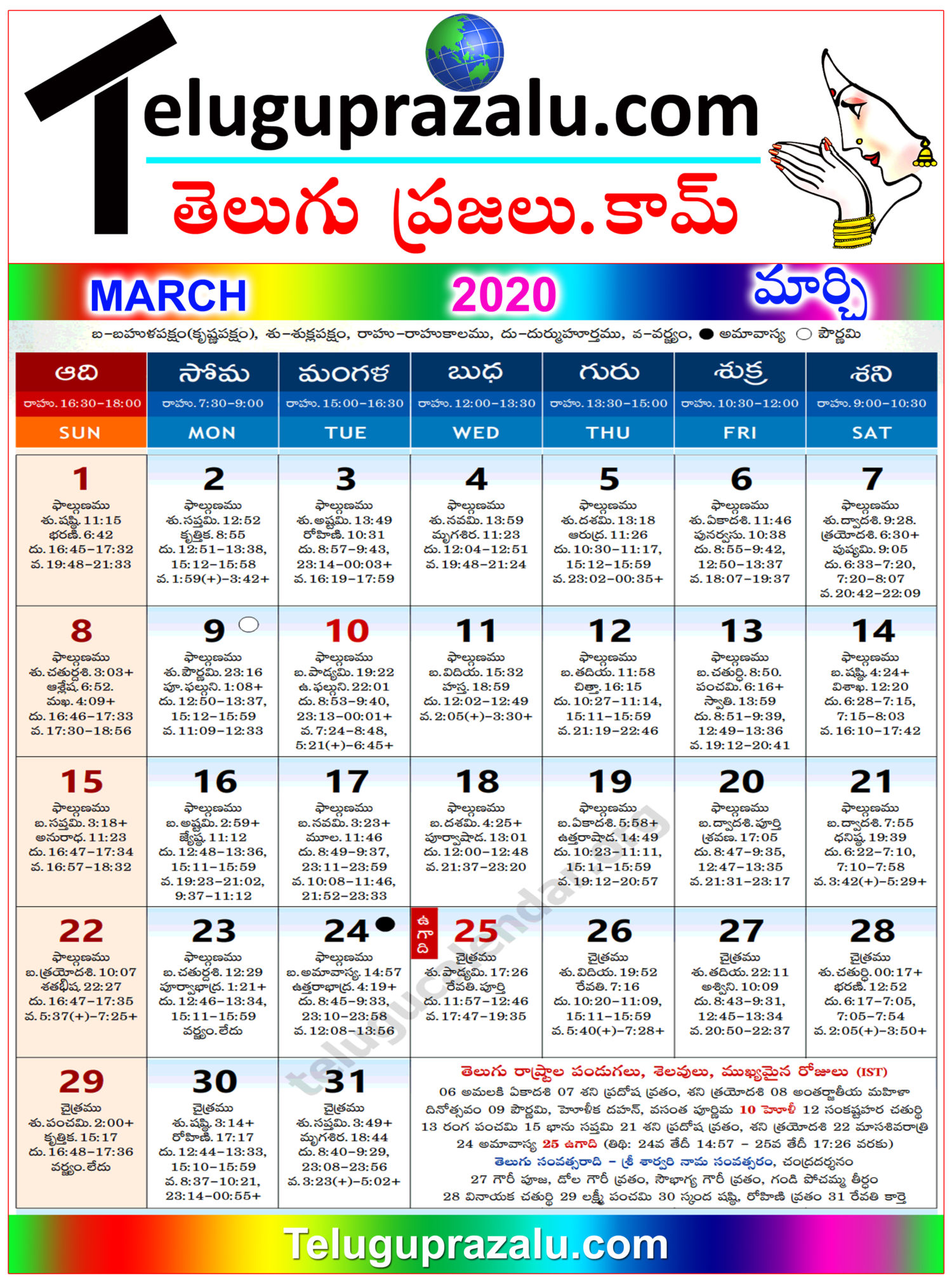 Telugu Calendar 2020 March Telugu News, Movies and More